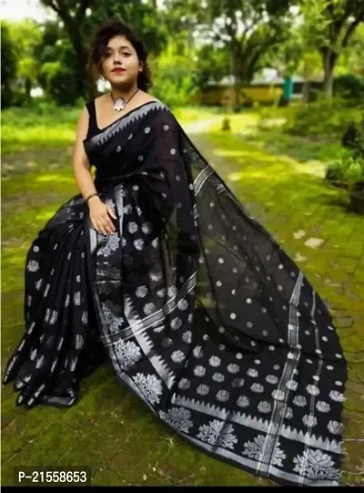 Stylish Cotton Saree With Blouse Piece For Women