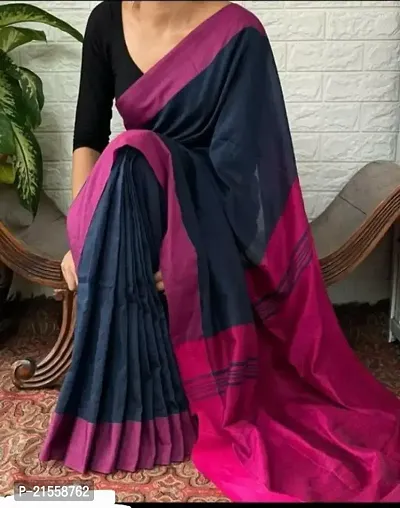 Stylish Cotton Saree With Blouse Piece For Women