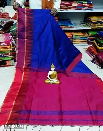 Stylish Cotton Saree With Blouse Piece For Women-thumb0