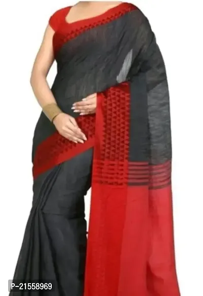 Stylish Cotton Saree With Blouse Piece For Women