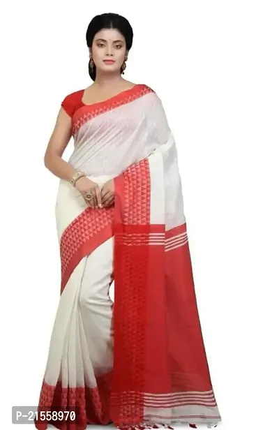 Stylish Cotton Saree With Blouse Piece For Women