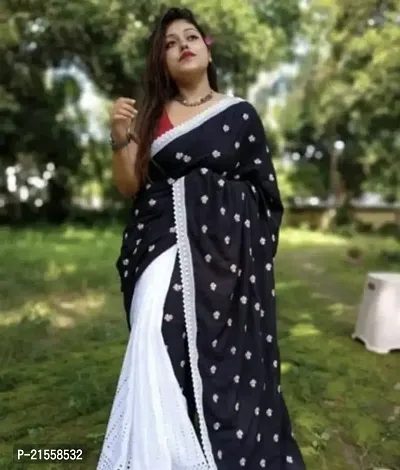 Stylish Cotton Saree With Blouse Piece For Women