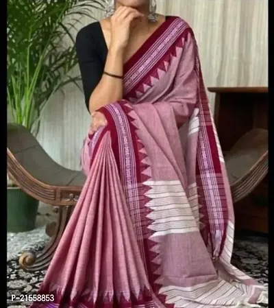 Stylish Cotton Saree With Blouse Piece For Women-thumb0