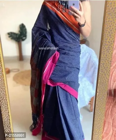 Stylish Cotton Saree With Blouse Piece For Women