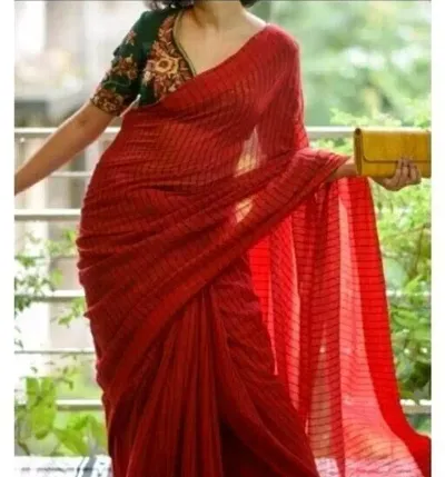 New Stylish Cotton Silk Sarees with Blouse Piece