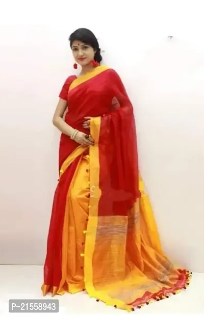 Stylish Cotton Saree With Blouse Piece For Women