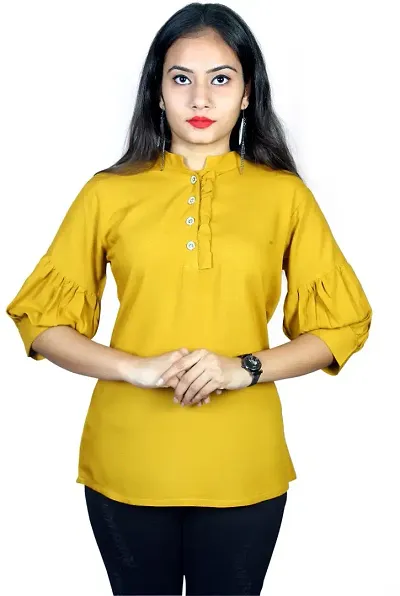 Elegant Viscose Rayon Solid Top For Women