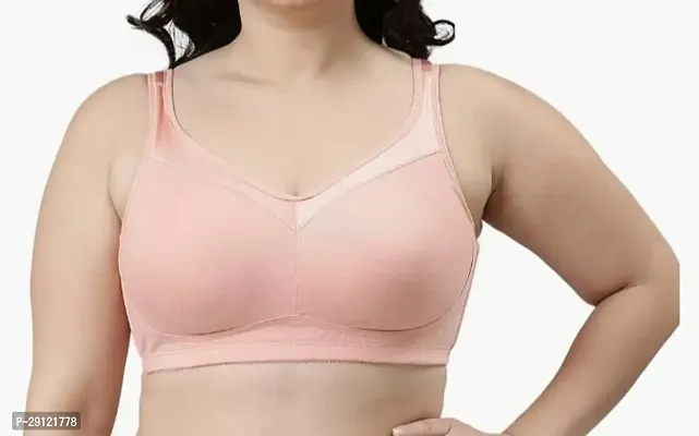 Stylish Pink Cotton Blend Solid Bras For Women-thumb0