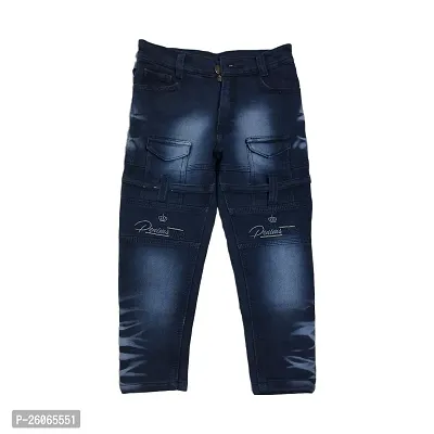 Boy's Fancy Denim Jeans (Blue)-thumb0