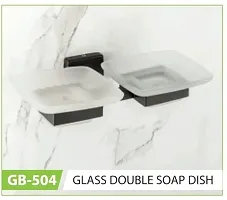 Stainless Steel GB-504 Glass Double Soap Dish Bathroom Accessories-thumb2