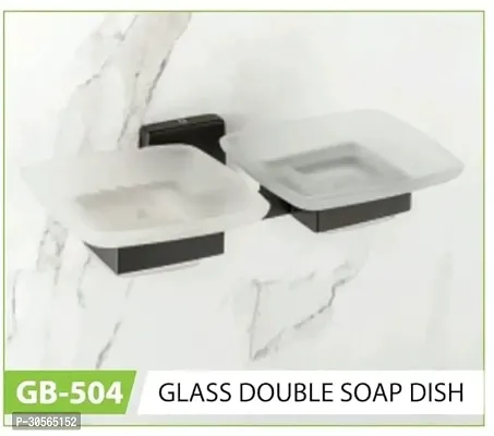 Stainless Steel GB-504 Glass Double Soap Dish Bathroom Accessories-thumb3