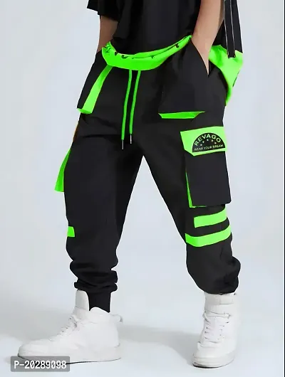 REVAGO NEON DOUBLE PATCH REGULAR TRACK PANT FOR MEN