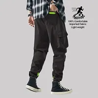 Classic Polyester Spandex Solid Cargo Track Pant for Men-thumb2
