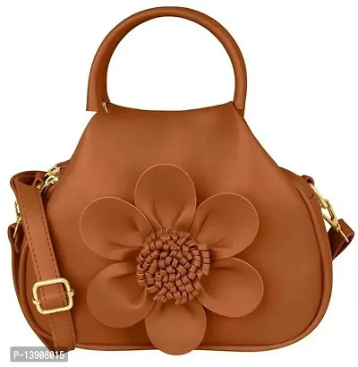 Ladies Fashion Handbags 3D Flower Portable Shoulder Bag PU Leather Solid  Color Temperament Exquisite Birthday Gift Daily Leisure