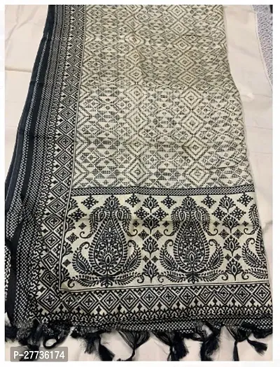Elite Black Silk Printed Dupattas For Women-thumb0