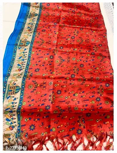 Elite Red Silk Printed Dupattas For Women-thumb0