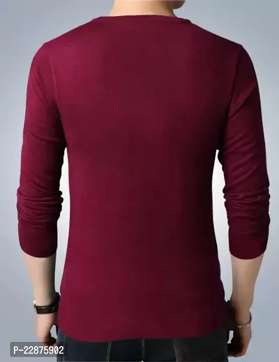 Comfortable Cotton Maroon Tees For Men-thumb2