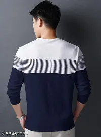 Comfortable Cotton Navy Blue Tees For Men-thumb1