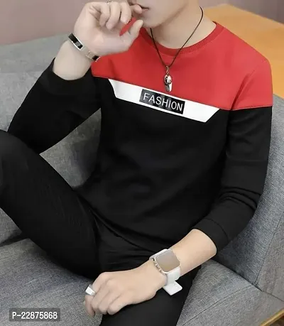 Comfortable Cotton Red Tees For Men-thumb0