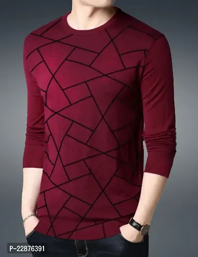 Comfortable Cotton Maroon Tees For Men