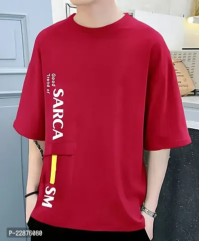 Comfortable Cotton Red Tees For Men