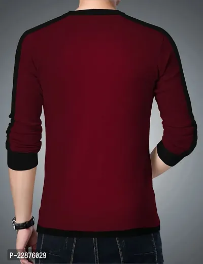 Comfortable Cotton Maroon Tees For Men-thumb2