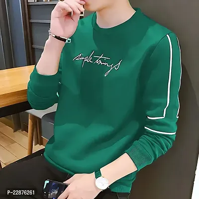 Comfortable Cotton Green Tees For Men