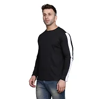 Sejas | Regular Fit Solid Men's Round Neck Full Sleeve Cotton Blend T Shirt Black-thumb3