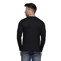 Sejas | Regular Fit Solid Men's Round Neck Full Sleeve Cotton Blend T Shirt Black-thumb4