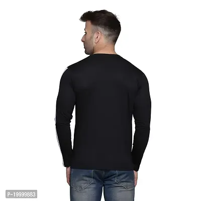 Sejas | Regular Fit Solid Men's Round Neck Full Sleeve Cotton Blend T Shirt Black-thumb5