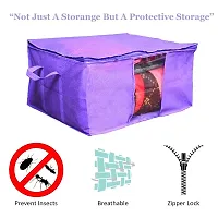 justandkrafts Underbed Storage Bag, Storage Organizer, Blanket Cover with Side Handles (6)-thumb1