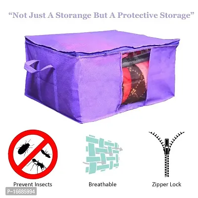 justandkrafts Underbed Storage Bag, Storage Organizer, Blanket Cover with Side Handles (6)-thumb2