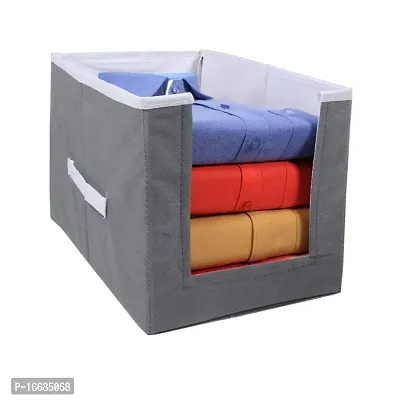 JustandkraftsShirt Stacker Wardrobe Organizer for Clothes Baby Cloths Kurtis Jeans Top's Trouser T-shirt Saree Cover Grey and White set of 1-thumb0