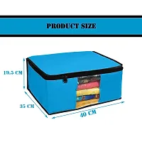 JustandKrafts Presents Non Woven Saree Cover Storage Bags for Clothes Combo Offer Saree Organizer for Wardrobe/Organizers for Clothes/Organizers for Wardrobe Blue pack of 3-thumb1