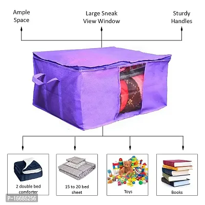 justandkrafts Underbed Storage Bag, Storage Organizer, Blanket Cover with Side Handles (3)-thumb3