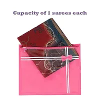 Justandkrafts Presents Non Woven Saree Cover Storage Bags for Clothes Combo Offer Saree Organizer for Wardrobe/Organizers for Clothes Pink Pack of 12-thumb1