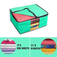 JustandKrafts Presents Non Woven Saree Cover Storage Bags for Clothes Combo Offer Saree Organizer for Wardrobe/Organizers for Clothes/Organizers for Wardrobe Pack of 12 (Multi)-thumb2