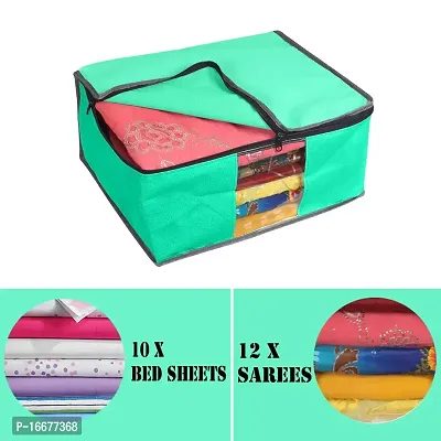 JustandKrafts Presents Non Woven Saree Cover Storage Bags for Clothes Combo Offer Saree Organizer for Wardrobe/Organizers for Clothes/Organizers for Wardrobe Pack of 12 (Multi)-thumb3