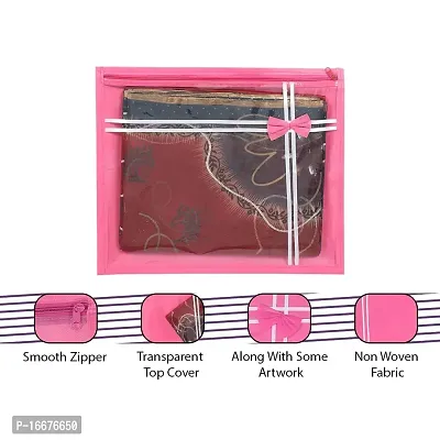 Justandkrafts Presents Non Woven Saree Cover Storage Bags for Clothes Combo Offer Saree Organizer for Wardrobe/Organizers for Clothes Pink Pack of 12-thumb4