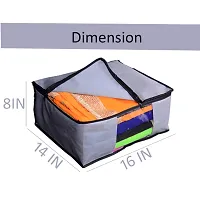 Presents Non Woven Saree Cover Storage Bags for Clothes Combo Offer Saree Organizer for Wardrobe/Organizers for Clothes/Organizers for Wardrobe Grey (Set of 4)-thumb1