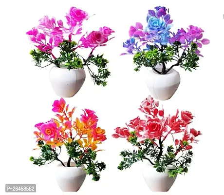 Artificial Plants Flower for Home Decoration Pack of 4