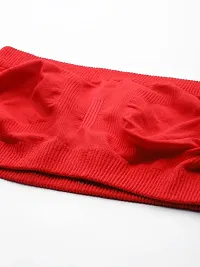 DEVYA COLLECTIVE Girls/Women's Cotton Blend Strapless Seamless Wireless Tube Bra-Free Size[Red]-thumb4