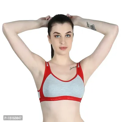 Buy Vanila B Cup Sports Bra for Women Girls- Seamless Comfortable Cotton  Bra Set- Perfect for Workout Active Lifestyle- Polycotton Hosiery Fabric  Casual Sports Bra(Red, Size 28- Pack of 1) Online In