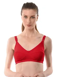 vanila Lingerie Women Cotton Fabric Comfortable Breathable Non Padded Non-Wired Regular Soft and Smooth Bra (Pink:Red, Size-30)-thumb2