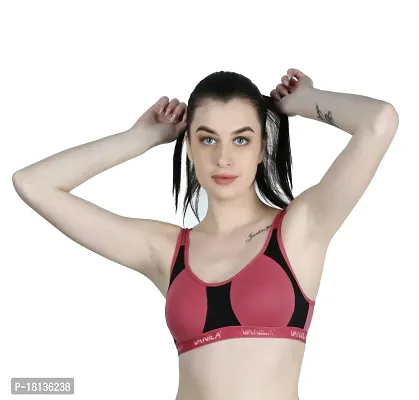 Stylish Peach Cotton Solid Bra For Women-thumb0