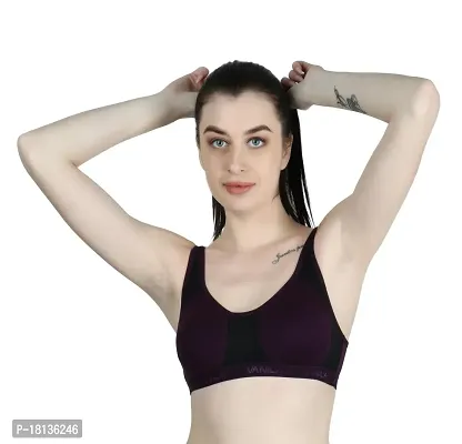 Stylish Black Cotton Solid Bra For Women-thumb0