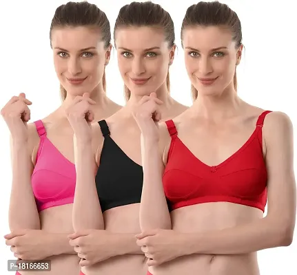 Buy Vanila C- Cup Bra Lingerie for Women and Girls, PC Interlock Cloth and  Hosiery All Day Casual Bra Pack of 3 Online In India At Discounted Prices