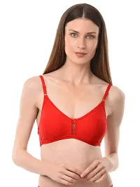 Vanila Lingerie Women Everyday Comfortable Breathable Cotton Fabric Bra with Seamless Moulded Cups for Daily Use, Non-Wired-thumb1