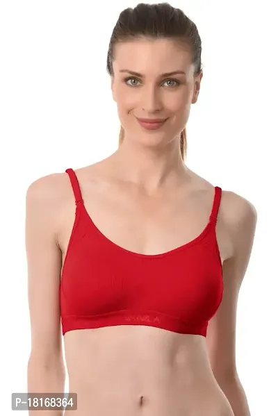 Buy Vanila B Cup Sports Bra for Women Girls-Seamless Comfortable Cotton Bra  Set- Perfect for Daily Workout Active Lifestyle-Polycotton Hosiery Fabric  Casual Sports Bra(Red, Size 34- Pack of 1) Online In India