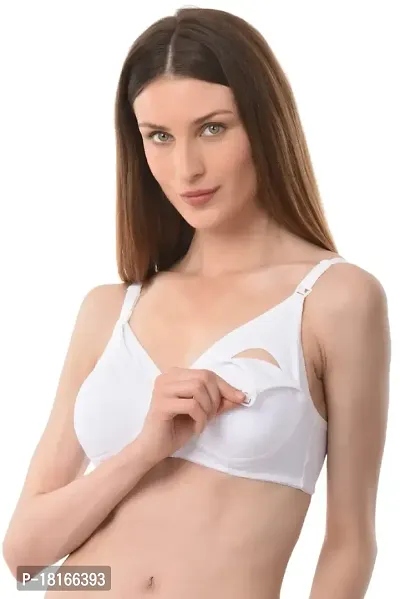 Vanila B Cup Women Cotton Feeding Maternity Bra- Seamless, Comfortable and Supportive Nursing Bra for Ladies- Made with Interlock Cloth and Hosiery Fabric - Pack of 1-thumb0